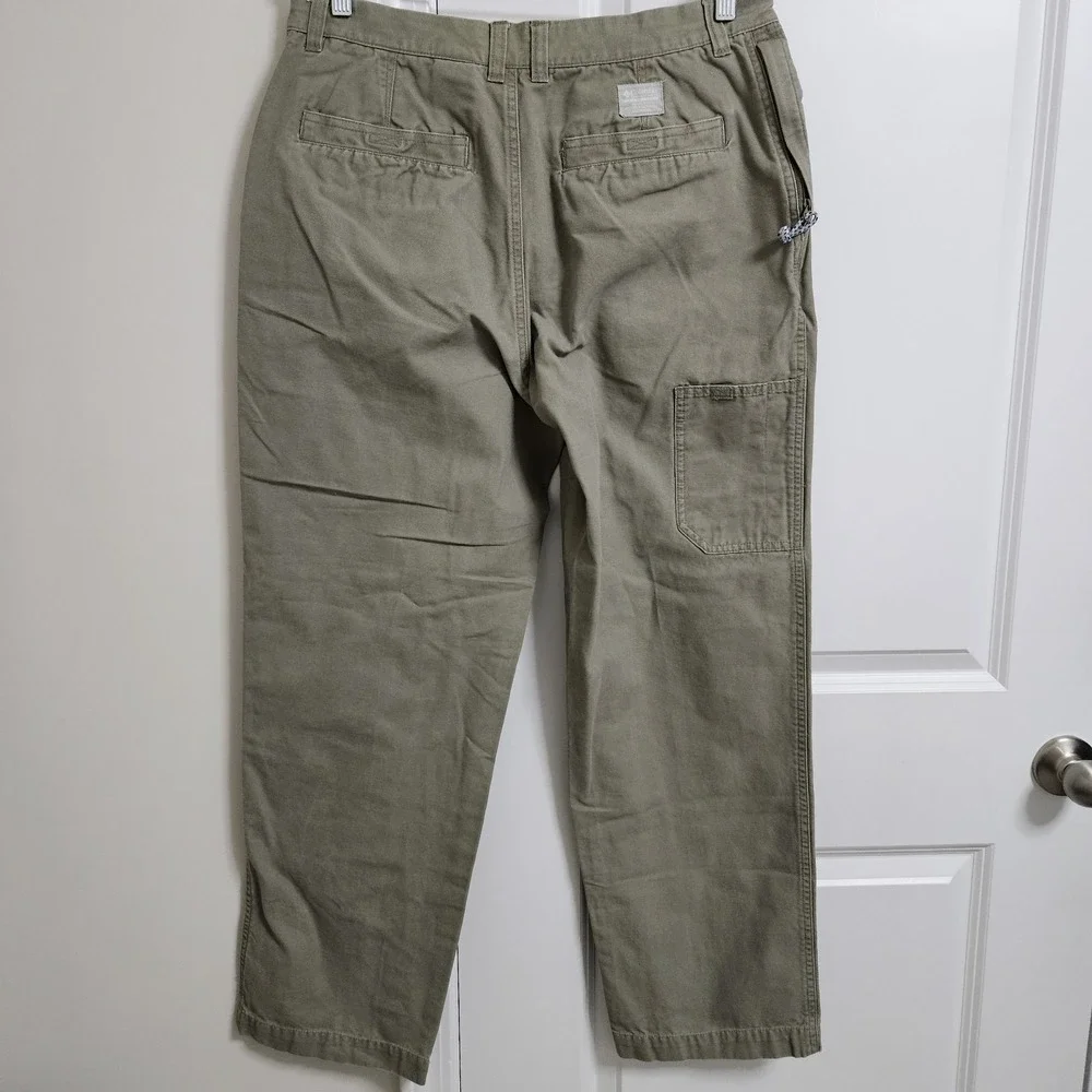 Columbia Pants Mens 34x32 Green Canvas Outdoor Utility Straight Leg GoGorpcore